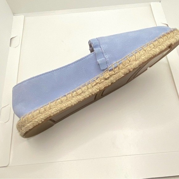 Talbots Light Blue Izzy Suede Leather Espadrille Slip On Flats 6.5 - Picture 6 of 9